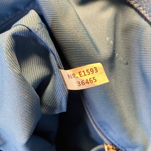 Coach Edie 31 36465 Blue Pebble Leather Embossed Horse & Carriage Shoulder Bag - Picture 6 of 16